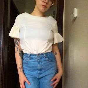 Vintage accordion sleeve blouse